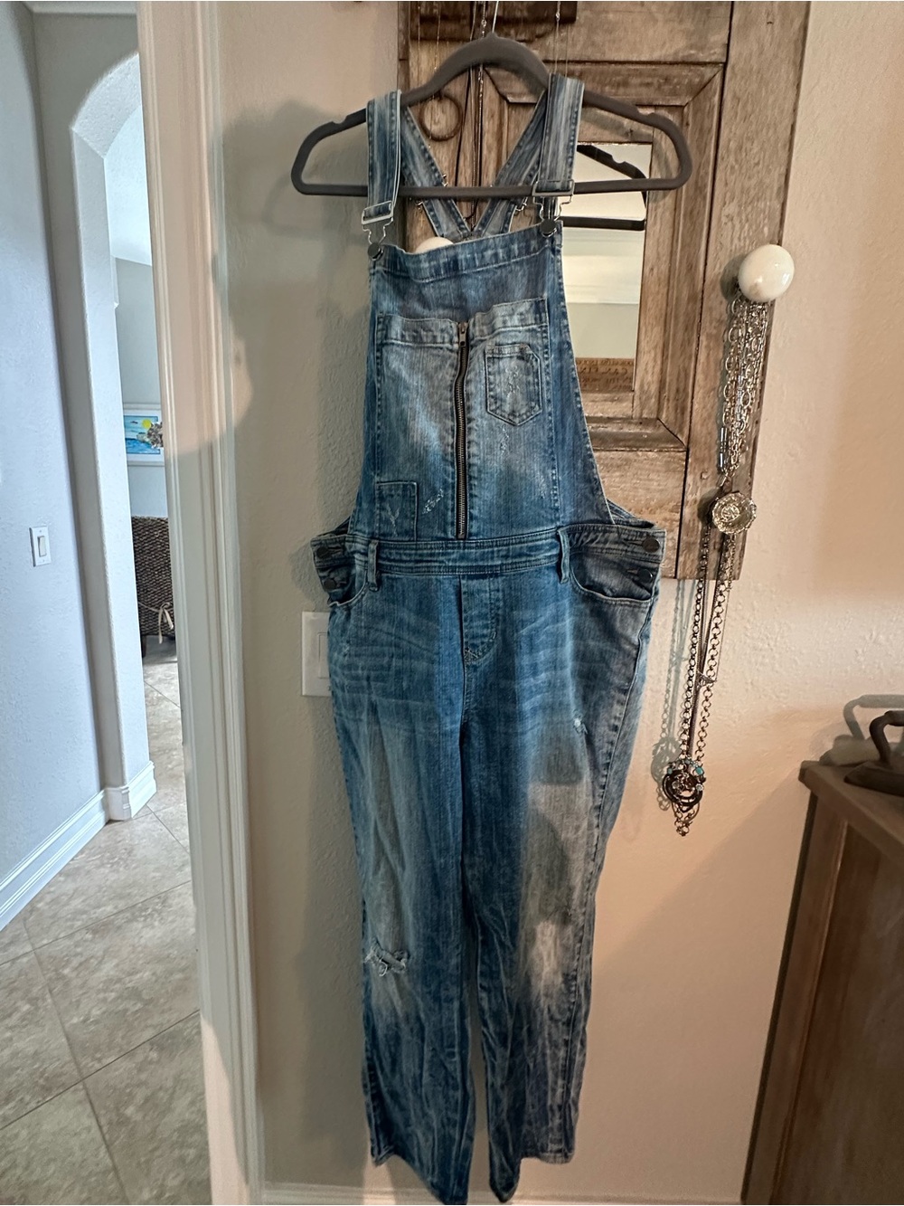 Distressed Dear John Women’s Denim Blue Washed Overalls